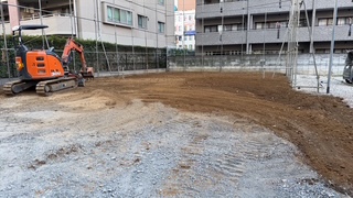 画像：整地及び砕石敷均し